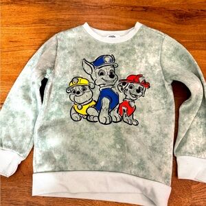 Paw patrol Nickelodeon sweatshirt green tie-dye look boys or girls size 7.